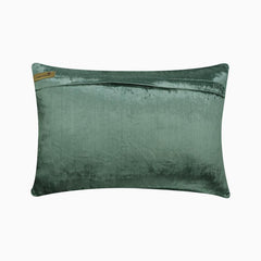 Enchanted Damask Teal Beaded Throw Pillow Cover