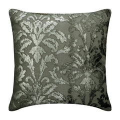 Damask Glitterati Silver Foil Throw Cushion Cover