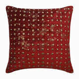Wheeling Around Red Beaded Decorative Euro Sham