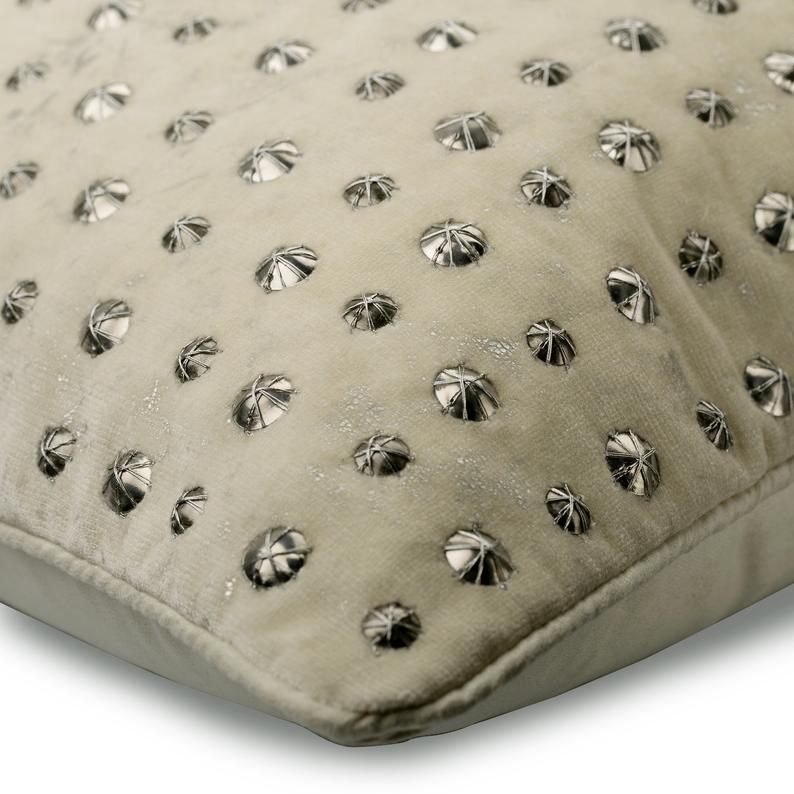 Wheeling Around Ivory Gold Foil Throw Pillow Cover