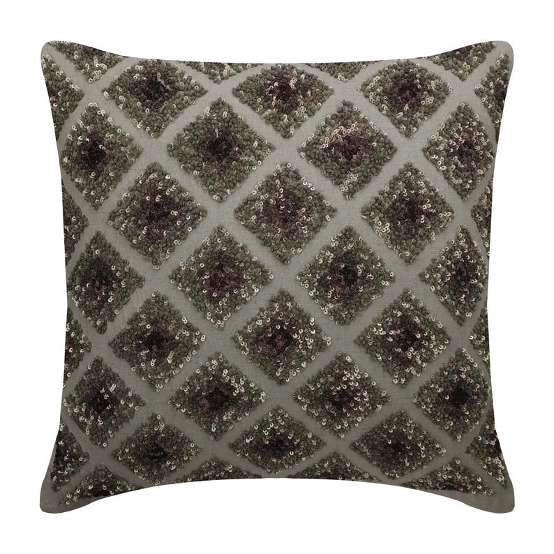 Winter Check Grey Linen Throw Cushion Cover