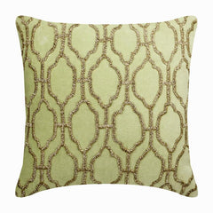 Minty Flavor Beaded Throw Cushion Cover