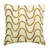Waving Gold Linen Throw Cushion Cover