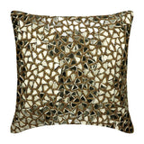 Shimmering Gold Beaded Decorative Euro Sham