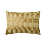Golden Lattice Glow Decorative Lumbar Pillow Cover