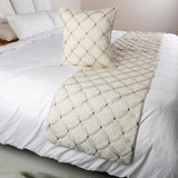 Tender Love - Linen White Decorative Bed Runner and Cushion Cover
