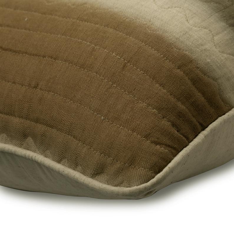Quilted Ombre Beige Throw Cushion Cover