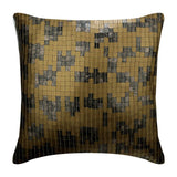 Checkered Gold Silk Decorative Euro Sham