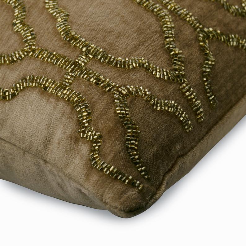 Stralight Gold Lattice Throw Pillow Cover