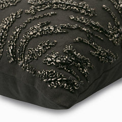 Raving Night Gray Linen Throw Pillow Cover