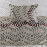 Dotty Chevron - Linen Beige Decorative Bed Runner and Cushion Cover