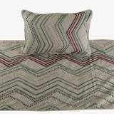 Dotty Chevron - Linen Beige Decorative Bed Runner and Cushion Cover