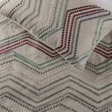 Dotty Chevron - Linen Beige Decorative Bed Runner and Cushion Cover