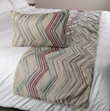 Dotty Chevron - Linen Beige Decorative Bed Runner and Cushion Cover