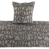 Grace Forever - Linen Gray & Silver Decorative Bed Runner and Cushion Cover
