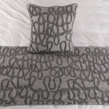 Grace Forever - Linen Gray & Silver Decorative Bed Runner and Cushion Cover