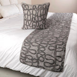 Grace Forever - Linen Gray & Silver Decorative Bed Runner and Cushion Cover