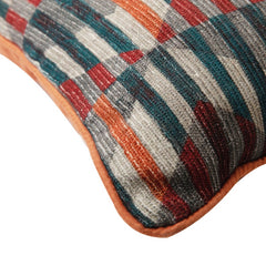 Retro Stripes - Orange Cotton Decorative Euro Sham