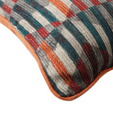 Retro Stripes - Orange Cotton Throw Pillow Cover