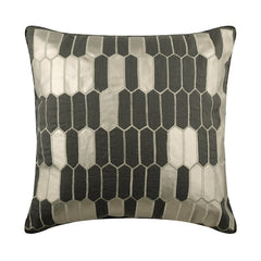 Grey Heist Applique Throw Cushion Cover