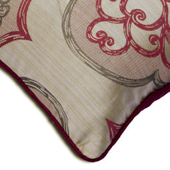 Berry Damask Galore - Burgundy Silk Throw Pillow Cover