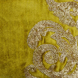 Gold Mythology Zardozi Embroidery Throw Cushion Cover