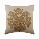 Jutty Damask Pearl Throw Pillow Cover