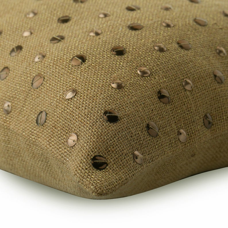 Jute Wheels Throw Cushion Cover