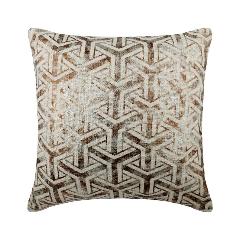 Foiled Contrast Lattice Throw Cushion Cover
