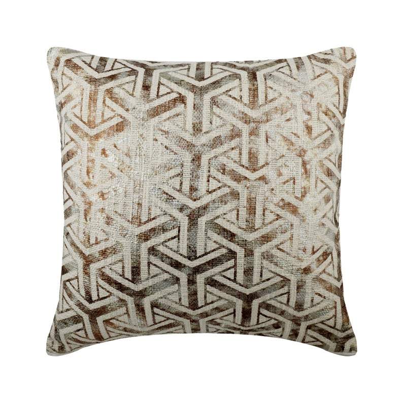 Foiled Contrast Lattice Decorative Euro Sham