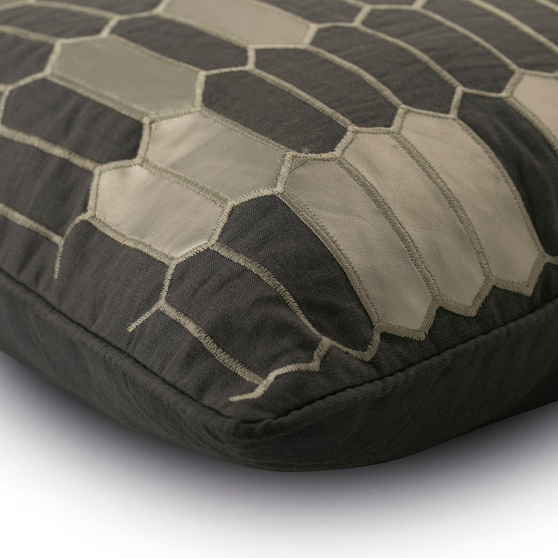 Grey Heist Linen Throw Pillow Cover