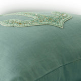 Lost Anchor - Dull Blue Linen Decorative Euro Sham