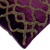 Estrellas Purple Velvet Throw Cushion Cover