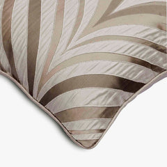 Chevron Folds - Beige Silk Throw Cushion Cover