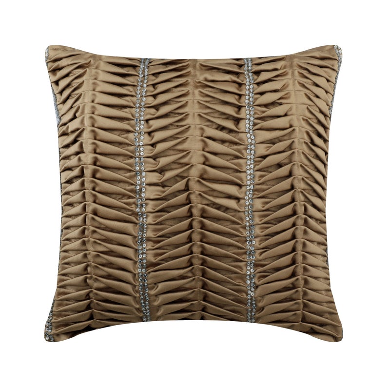 Dull Gold Ceremony Throw Cushion Cover