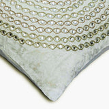 Crystal Gold String - Ivory Velvet Throw Pillow Cover