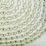 Crystal Gold String - Ivory Velvet Throw Pillow Cover