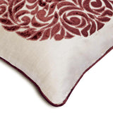 Maroon Scent Applique Throw Cushion Cover