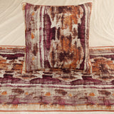 Ikat Splash - Cotton Printed Pink & Orange Decorative Bed Runner and Cushion Cover