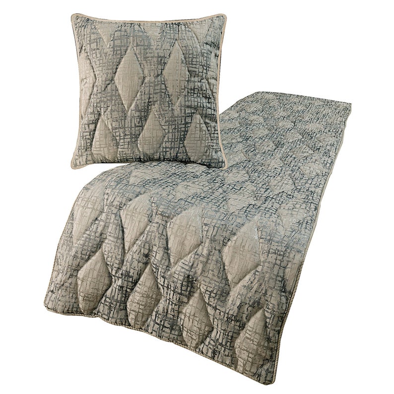 Graphitti Grey Decorative Bed Runner with Cushion Cover