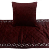 Diamond Symphony - Velvet Deep Wine Decorative Bed Runner and Cushion Cover