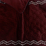 Diamond Symphony - Velvet Deep Wine Decorative Bed Runner and Cushion Cover