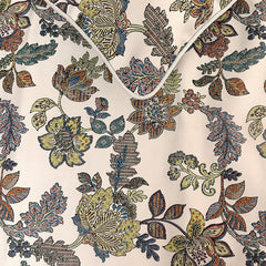 Seasons Blossoms - Jacquard Multi Color & Ivory Decorative Bed Runner and Cushion Cover