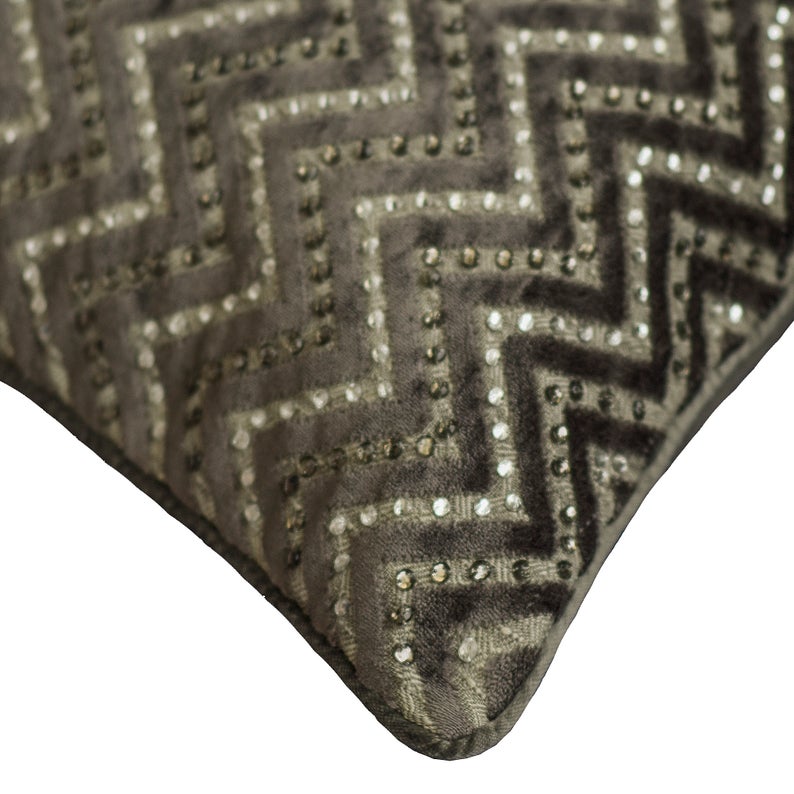 Crystal Chevron Throw Cushion Cover