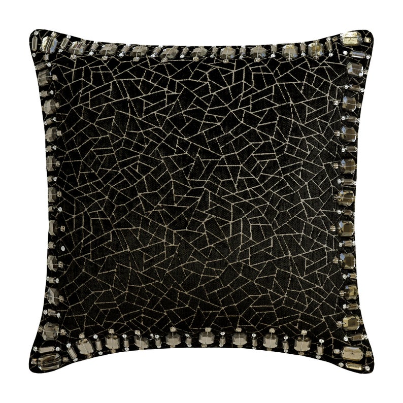 Crystal Black Mosaic Throw Cushion Cover