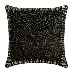 Crystal Black Mosaic Throw Pillow Cover