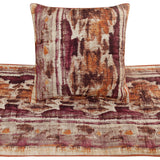 Ikat Splash - Cotton Printed Pink & Orange Decorative Bed Runner and Cushion Cover