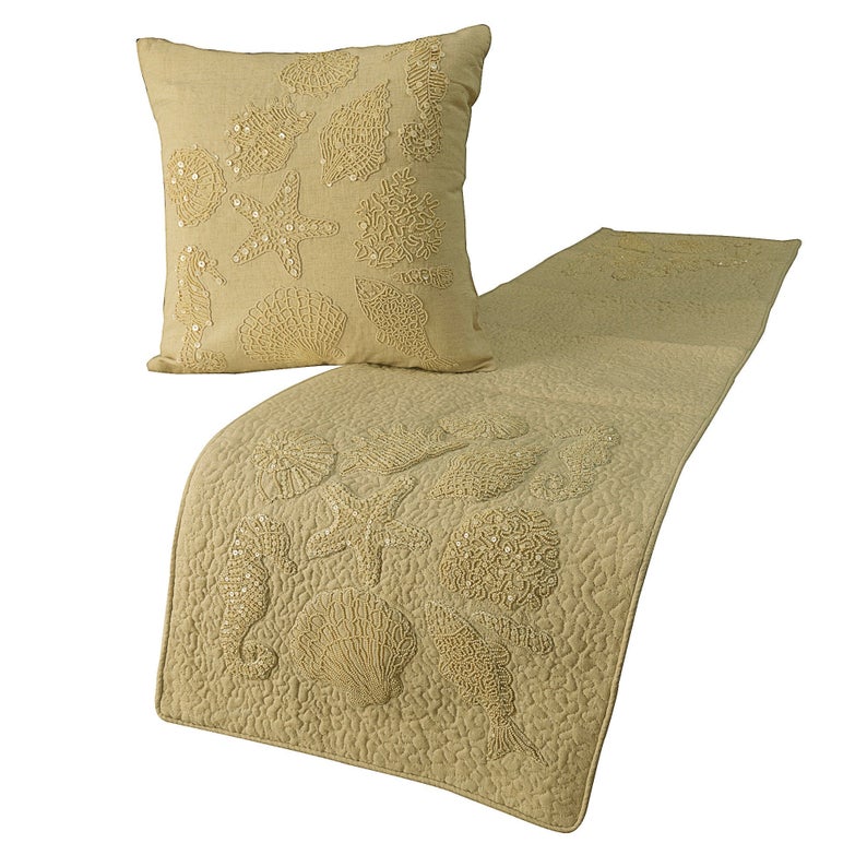 Off To The Sea Decorative Bed Runner with Cushion Cover