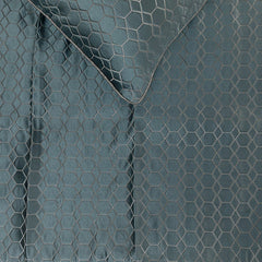 Hexagon Lagoon - Jacquard Blue Decorative Bed Runner and Cushion Cover