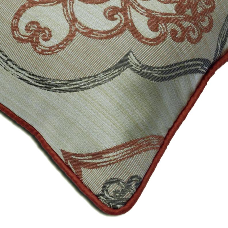 Orange Damask Galore Throw Pillow Cover
